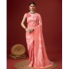 Generic Women's Cotton Printed Saree With Unstitched Blouse 5.5Mtr (Pink)