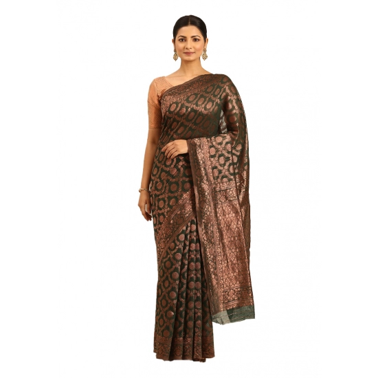 Generic Women's Cotton Woven Design Saree With Unstitched Blouse 5.5Mtr (Green) Generic Women's Cotton Woven Design Saree With Unstitched Blouse 5.5Mtr (Green)