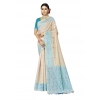 Generic Women's Cotton Woven Design Saree With Unstitched Blouse 5.5Mtr (SkyBlue)