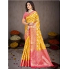 Generic Women's Silk Woven Design Saree With Unstitched Blouse 5.5Mtr (Mustard)
