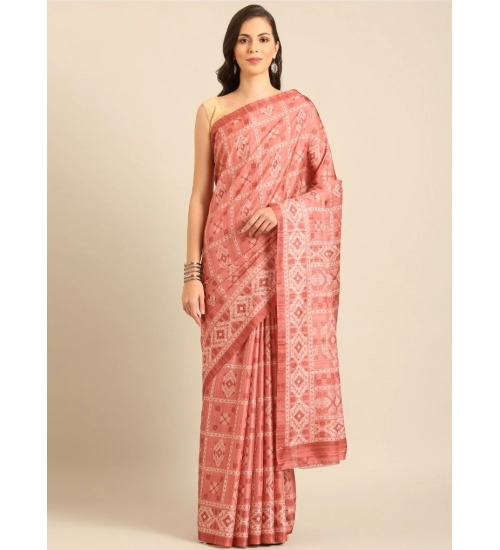 Generic Women's Cotton Printed Saree With Unstitched Blouse 5.5Mtr (Peach) Generic Women's Cotton Printed Saree With Unstitched Blouse 5.5Mtr (Peach)