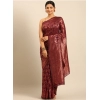Generic Women's Cotton Woven Design Saree With Unstitched Blouse 5.5Mtr (Purple)