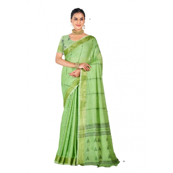 Generic Women's Cotton Printed Saree With Unstitched Blouse 5.5Mtr (Green) Generic Women's Cotton Printed Saree With Unstitched Blouse 5.5Mtr (Green)