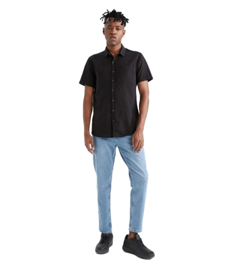 Generic Men's Cotton Blend Solid Half-Sleeve Regular Shirt (Black)