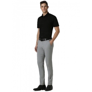 Generic Men's Cotton Blend Solid Half-Sleeve Regular Shirt (Black)