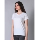 Generic Women's Cotton Blended Solid U-Neck Half Sleeve T-Shirt (White) Generic Women's Cotton Blended Solid U-Neck Half Sleeve T-Shirt (White)