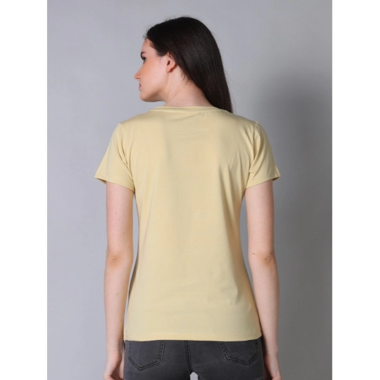 Generic Women's Cotton Blended Solid U-Neck Half Sleeve T-Shirt (Beige) Generic Women's Cotton Blended Solid U-Neck Half Sleeve T-Shirt (Beige)
