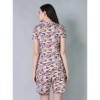 Generic Women's Cotton Blended Printed Round Neck Half Sleeve Top - Shorts Set (Multicolor)