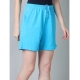 Generic Women's Cotton Solid Above Knee Shorts (SkyBlue)