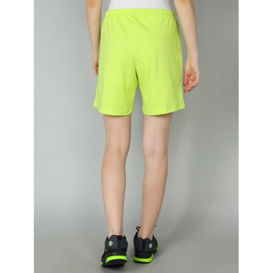 Generic Women's Cotton Solid Above Knee Shorts (Neon-Green)