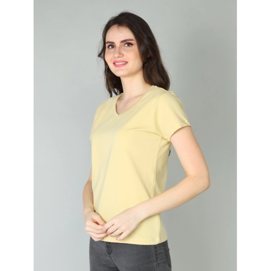 Generic Women's Cotton Blended Solid Sweetheart Half Sleeve T-Shirt (Beige) Generic Women's Cotton Blended Solid Sweetheart Half Sleeve T-Shirt (Beige)