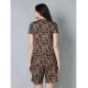 Generic Women's Cotton Blended Printed Round Neck Half Sleeve Top - Shorts Set (Brown)