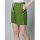 Generic Women's Cotton Solid Above Knee Shorts (Olive-Green) Generic Women's Cotton Solid Above Knee Shorts (Olive-Green)