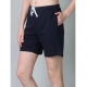 Generic Women's Cotton Solid Above Knee Shorts (Navy)