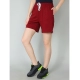 Generic Women's Cotton Solid Above Knee Shorts (Maroon)