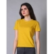 Generic Women's Cotton Solid Closure Neck Half Sleeve T-Shirt (Mustard) Generic Women's Cotton Solid Closure Neck Half Sleeve T-Shirt (Mustard)