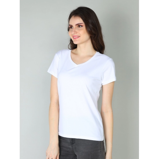 Generic Women's Cotton Blended Solid Sweetheart Half Sleeve T-Shirt (White) Generic Women's Cotton Blended Solid Sweetheart Half Sleeve T-Shirt (White)