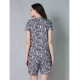 Generic Women's Cotton Blended Printed Round Neck Half Sleeve Top - Shorts Set (Multicolor)