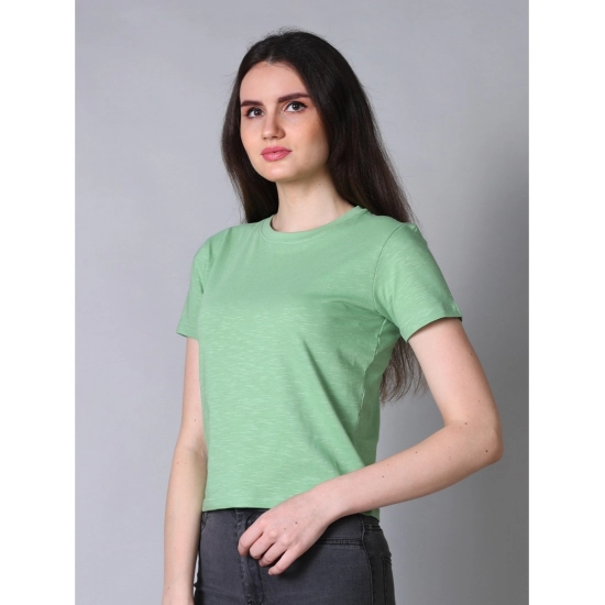 Generic Women's Cotton Solid Closure Neck Half Sleeve T-Shirt (Mint-Green) Generic Women's Cotton Solid Closure Neck Half Sleeve T-Shirt (Mint-Green)