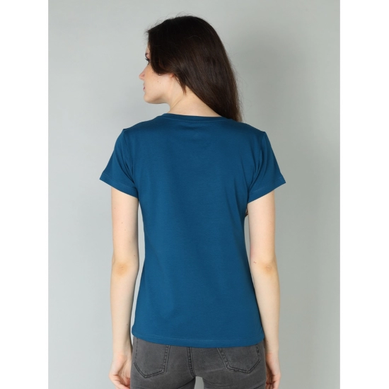Generic Women's Cotton Blended Solid Sweetheart Half Sleeve T-Shirt (Blue) Generic Women's Cotton Blended Solid Sweetheart Half Sleeve T-Shirt (Blue)