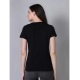 Generic Women's Cotton Blended Solid U-Neck Half Sleeve T-Shirt (Black)