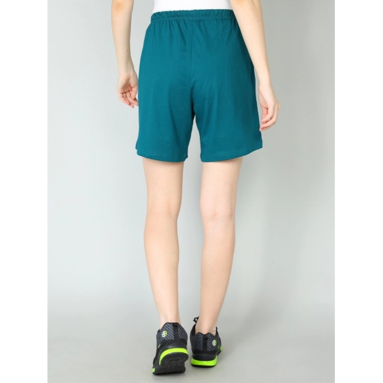 Generic Women's Cotton Solid Above Knee Shorts (Green) Generic Women's Cotton Solid Above Knee Shorts (Green)