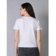 Generic Women's Cotton Solid Closure Neck Half Sleeve T-Shirt (Off_White)