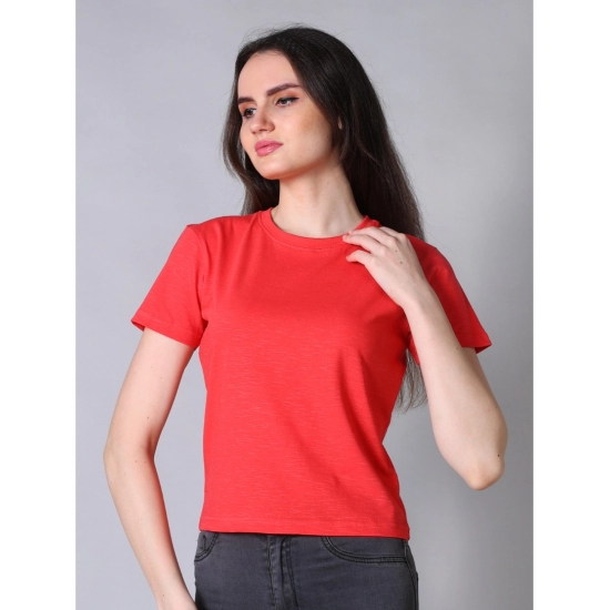 Generic Women's Cotton Solid Closure Neck Half Sleeve T-Shirt (Dark-Red) Generic Women's Cotton Solid Closure Neck Half Sleeve T-Shirt (Dark-Red)