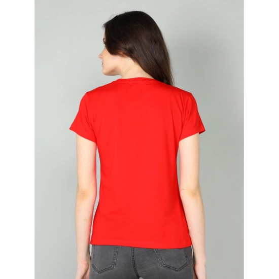 Generic Women's Cotton Blended Solid Sweetheart Half Sleeve T-Shirt (Red) Generic Women's Cotton Blended Solid Sweetheart Half Sleeve T-Shirt (Red)