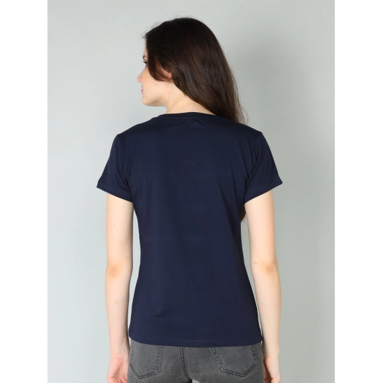 Generic Women's Cotton Blended Solid Sweetheart Half Sleeve T-Shirt (Navy) Generic Women's Cotton Blended Solid Sweetheart Half Sleeve T-Shirt (Navy)