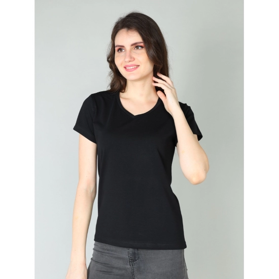 Generic Women's Cotton Blended Solid Sweetheart Half Sleeve T-Shirt (Black) Generic Women's Cotton Blended Solid Sweetheart Half Sleeve T-Shirt (Black)