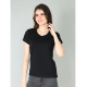 Generic Women's Cotton Blended Solid Sweetheart Half Sleeve T-Shirt (Black) Generic Women's Cotton Blended Solid Sweetheart Half Sleeve T-Shirt (Black)