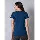 Generic Women's Cotton Blended Solid U-Neck Half Sleeve T-Shirt (Blue) Generic Women's Cotton Blended Solid U-Neck Half Sleeve T-Shirt (Blue)