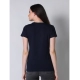 Generic Women's Cotton Blended Solid U-Neck Half Sleeve T-Shirt (Navy) Generic Women's Cotton Blended Solid U-Neck Half Sleeve T-Shirt (Navy)