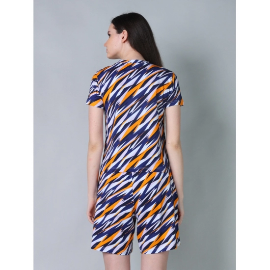 Generic Women's Cotton Blended Printed Round Neck Half Sleeve Top - Shorts Set (Yellow)