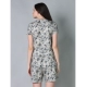 Generic Women's Cotton Blended Printed Round Neck Half Sleeve Top - Shorts Set (Grey)