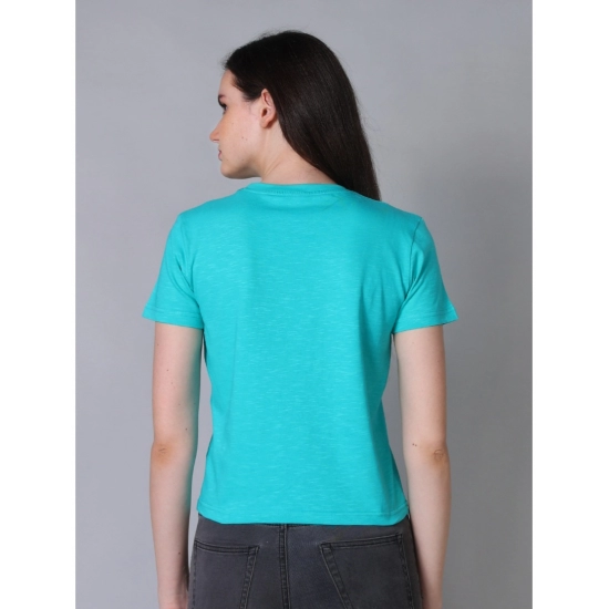 Generic Women's Cotton Solid Closure Neck Half Sleeve T-Shirt (SeaGreen) Generic Women's Cotton Solid Closure Neck Half Sleeve T-Shirt (SeaGreen)