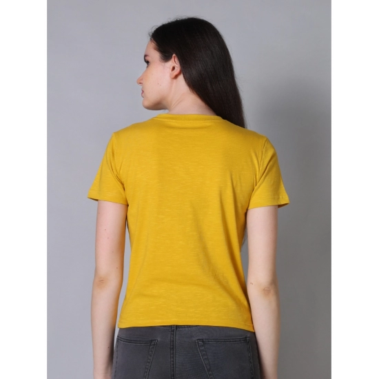 Generic Women's Cotton Solid Closure Neck Half Sleeve T-Shirt (Mustard) Generic Women's Cotton Solid Closure Neck Half Sleeve T-Shirt (Mustard)