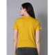 Generic Women's Cotton Solid Closure Neck Half Sleeve T-Shirt (Mustard) Generic Women's Cotton Solid Closure Neck Half Sleeve T-Shirt (Mustard)
