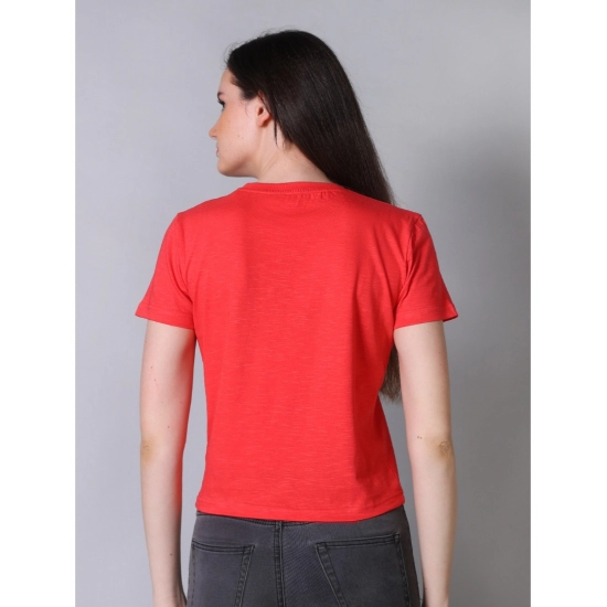 Generic Women's Cotton Solid Closure Neck Half Sleeve T-Shirt (Dark-Red) Generic Women's Cotton Solid Closure Neck Half Sleeve T-Shirt (Dark-Red)