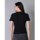 Generic Women's Cotton Solid Closure Neck Half Sleeve T-Shirt (Black) Generic Women's Cotton Solid Closure Neck Half Sleeve T-Shirt (Black)