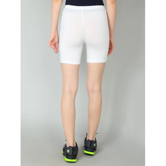 Generic Women's Cotton Blended Solid Above Knee Sports Shorts (Off_White) Generic Women's Cotton Blended Solid Above Knee Sports Shorts (Off_White)