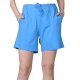 Generic Women's Cotton Solid Above Knee Shorts (Light-Blue)