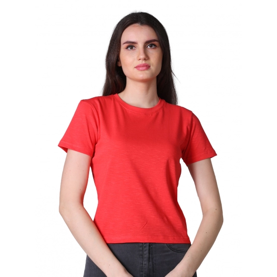 Generic Women's Cotton Solid Closure Neck Half Sleeve T-Shirt (Dark-Red) Generic Women's Cotton Solid Closure Neck Half Sleeve T-Shirt (Dark-Red)