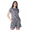 Generic Women's Cotton Blended Printed Round Neck Half Sleeve Top - Shorts Set (Multicolor)