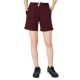 Generic Women's Cotton Solid Above Knee Shorts (Wine)