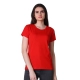 Generic Women's Cotton Blended Solid U-Neck Half Sleeve T-Shirt (Red) Generic Women's Cotton Blended Solid U-Neck Half Sleeve T-Shirt (Red)
