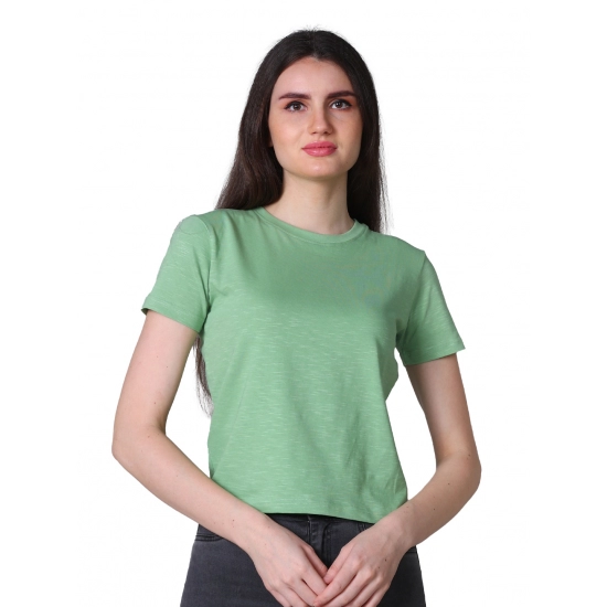 Generic Women's Cotton Solid Closure Neck Half Sleeve T-Shirt (Mint-Green) Generic Women's Cotton Solid Closure Neck Half Sleeve T-Shirt (Mint-Green)