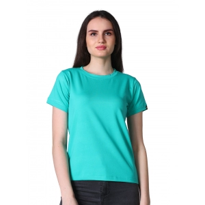 Generic Women's Cotton Blended Solid Round Neck Half Sleeve T-Shirt (Green) Generic Women's Cotton Blended Solid Round Neck Half Sleeve T-Shirt (Green)