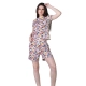 Generic Women's Cotton Blended Printed Round Neck Half Sleeve Top - Shorts Set (Multicolor)